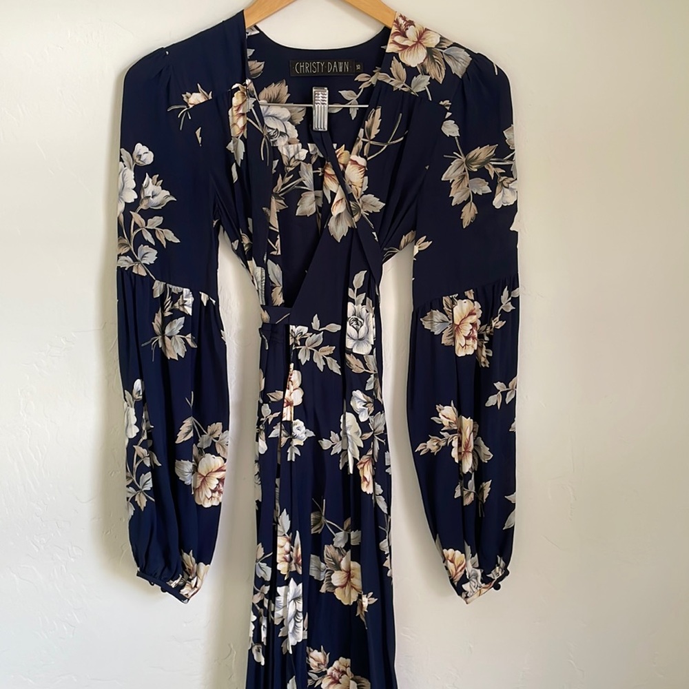 Blue floral Bergen dress by Christy Dawn